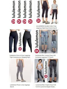 Lululemon Leggings Lot of 5 size 8, 5 legging bundle LOT